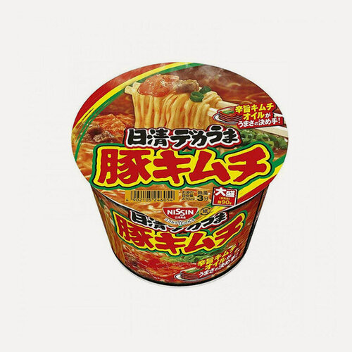 Изображение товара Лапша быстрого приготовления Nissin рамен со свининой и кимчи 101 г, Япония