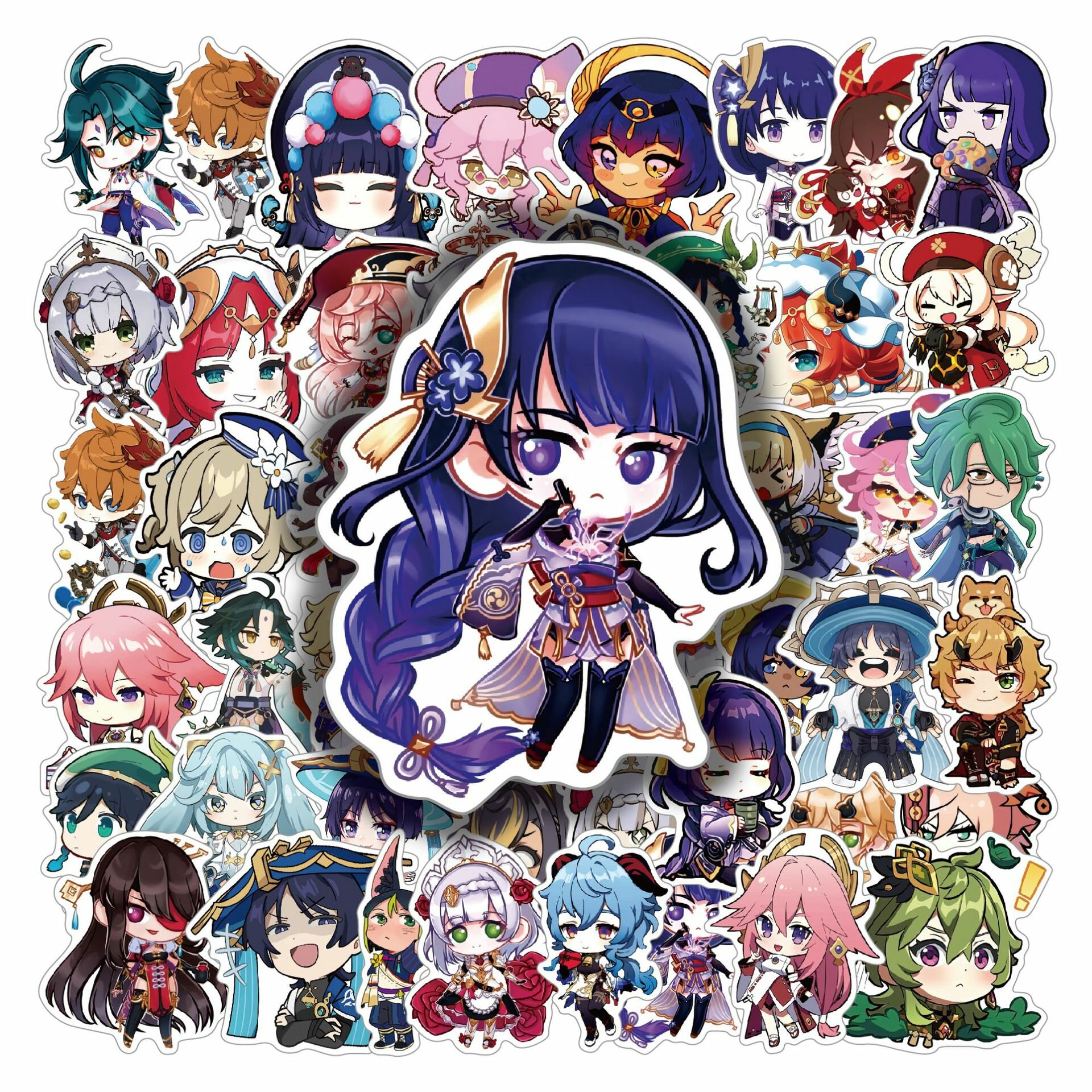 Наклейки для декора и творчества, набор 50 шт, более 10 видов, Аниме — фото 1