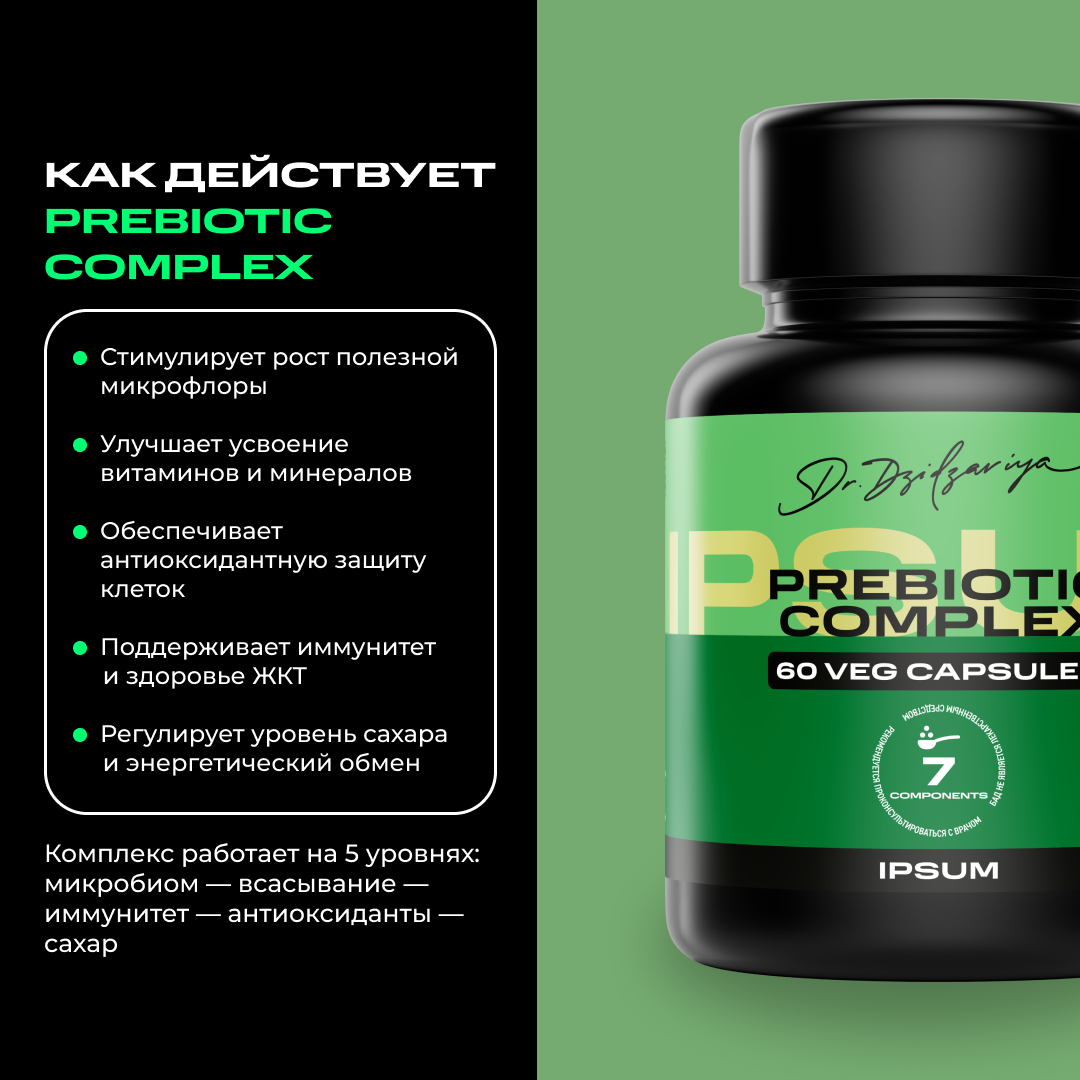 Пребиотик IPSUM ( Пребиотик для взрослых )/ Prebiotic Complex / бад для кишечника — фото 1