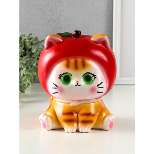 Копилка для денег Кот в костюме яблоко гипс красный 211717 см 1080₽