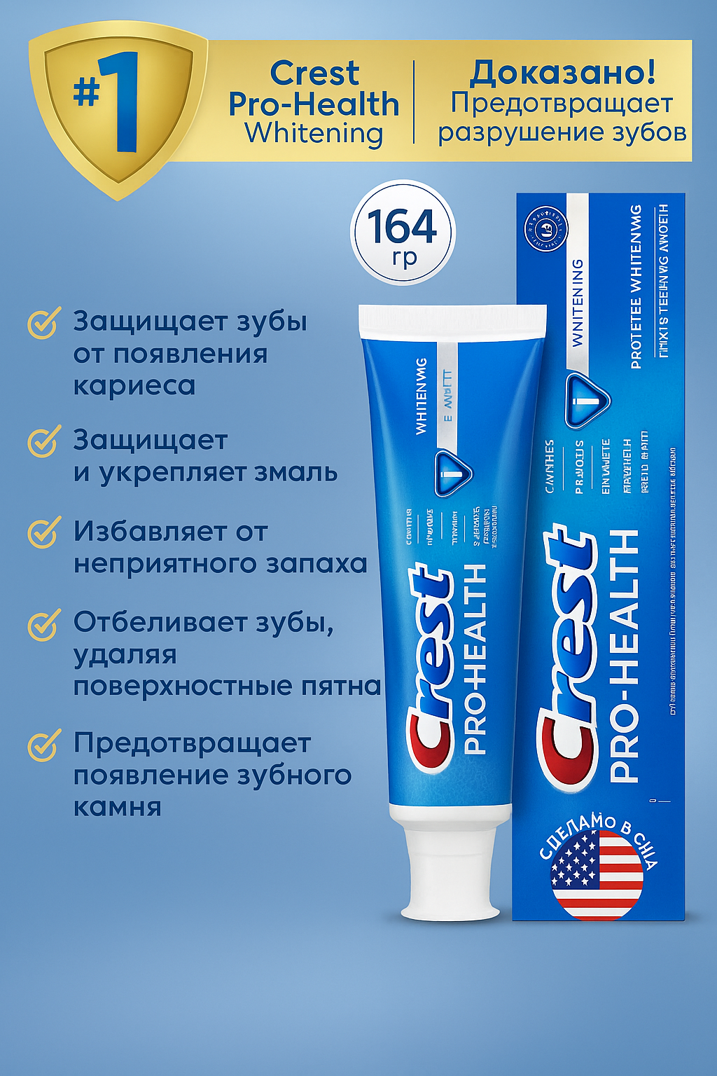 Crest Pro Health Advanced зубная паста интенсивная очистка, 164 г