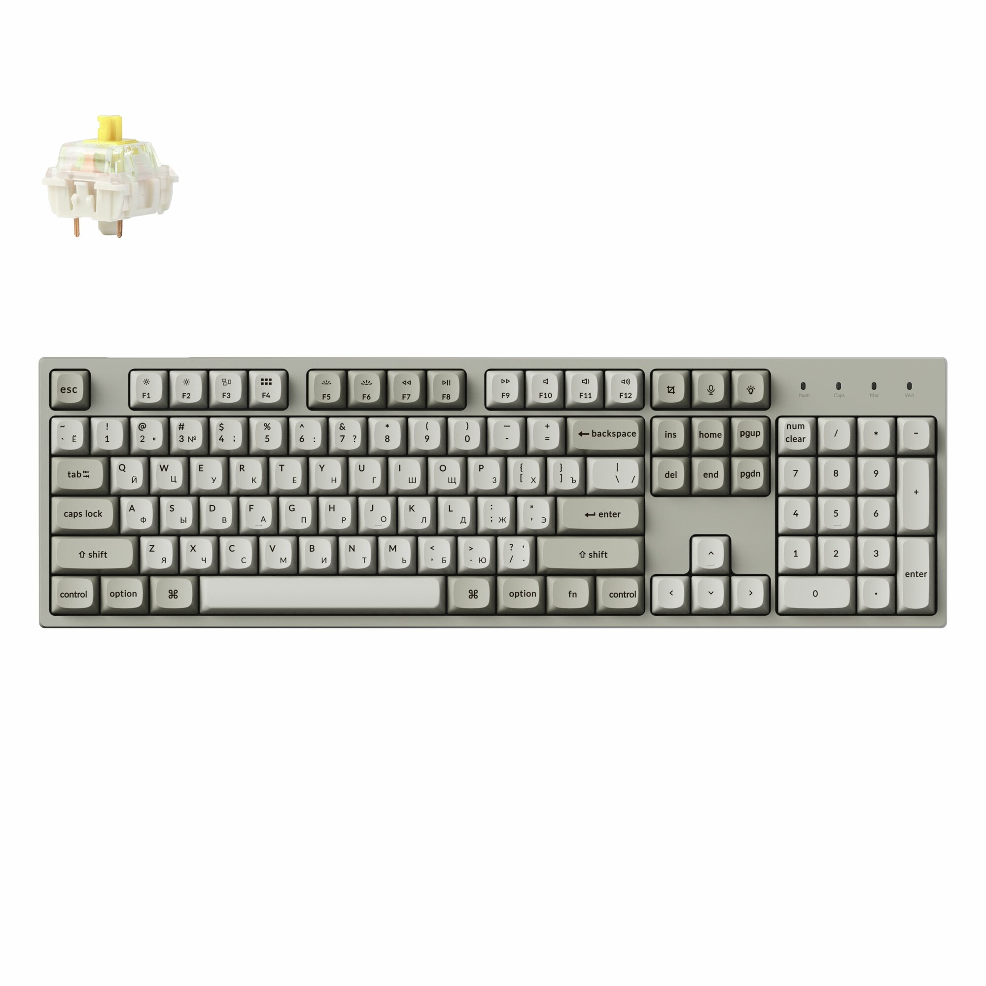 Механическая клавиатура Keychron C2 Pro 8K (100%) - проводная (тактильные св. Keychron Super Banana)