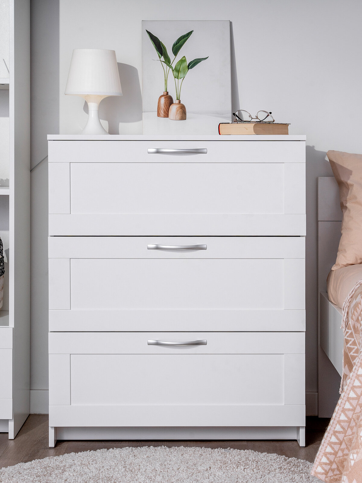 Комод для одежды белый с ящиками, 78 х 41 х 95 см, ЛДСП, Гуд Лакк Сириус