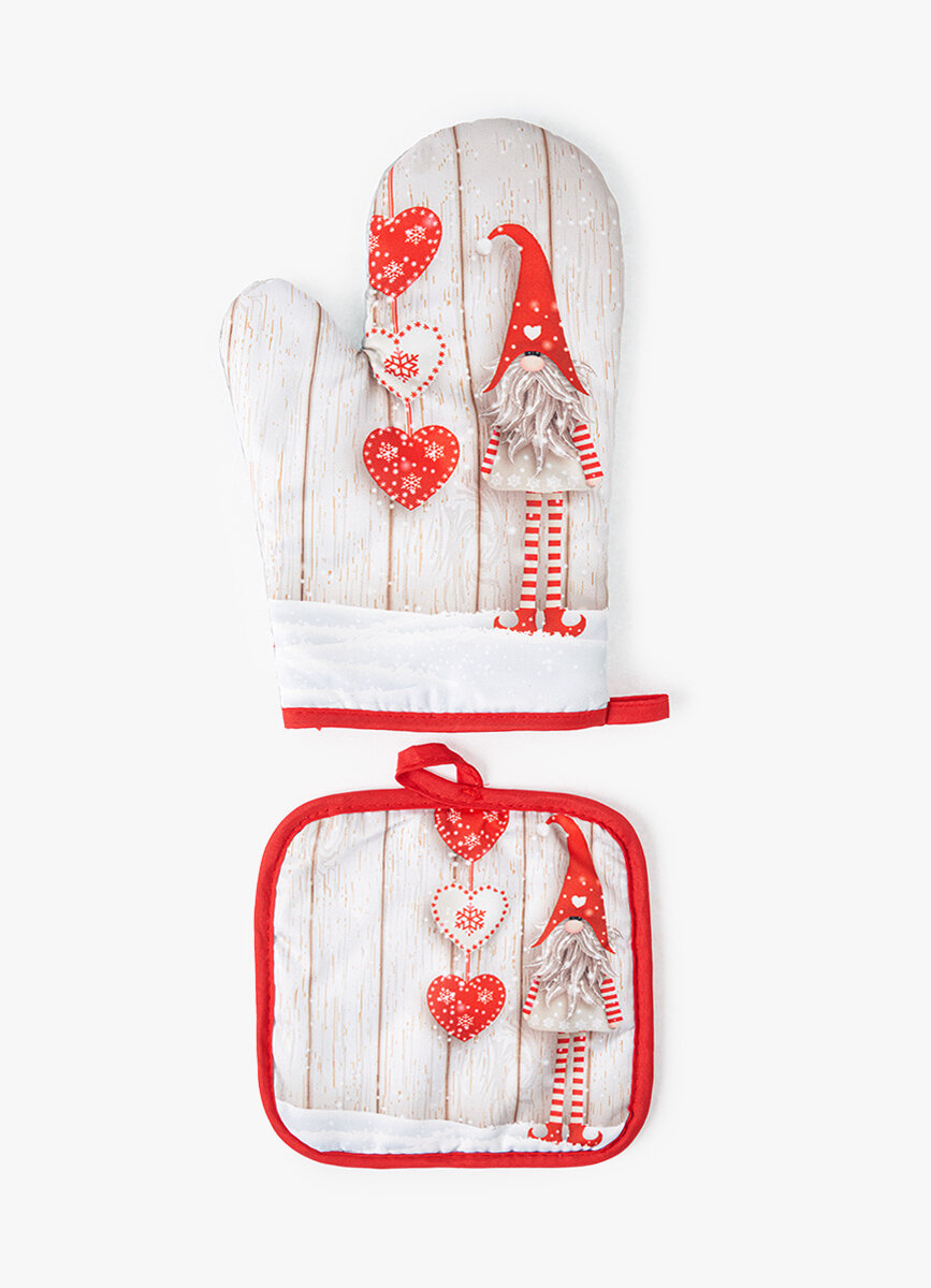 Набор кухонных прихваток (2 шт.) для женщин FUNDAY New Year FWAW00033AF16-S1 блестящий серебряный One size