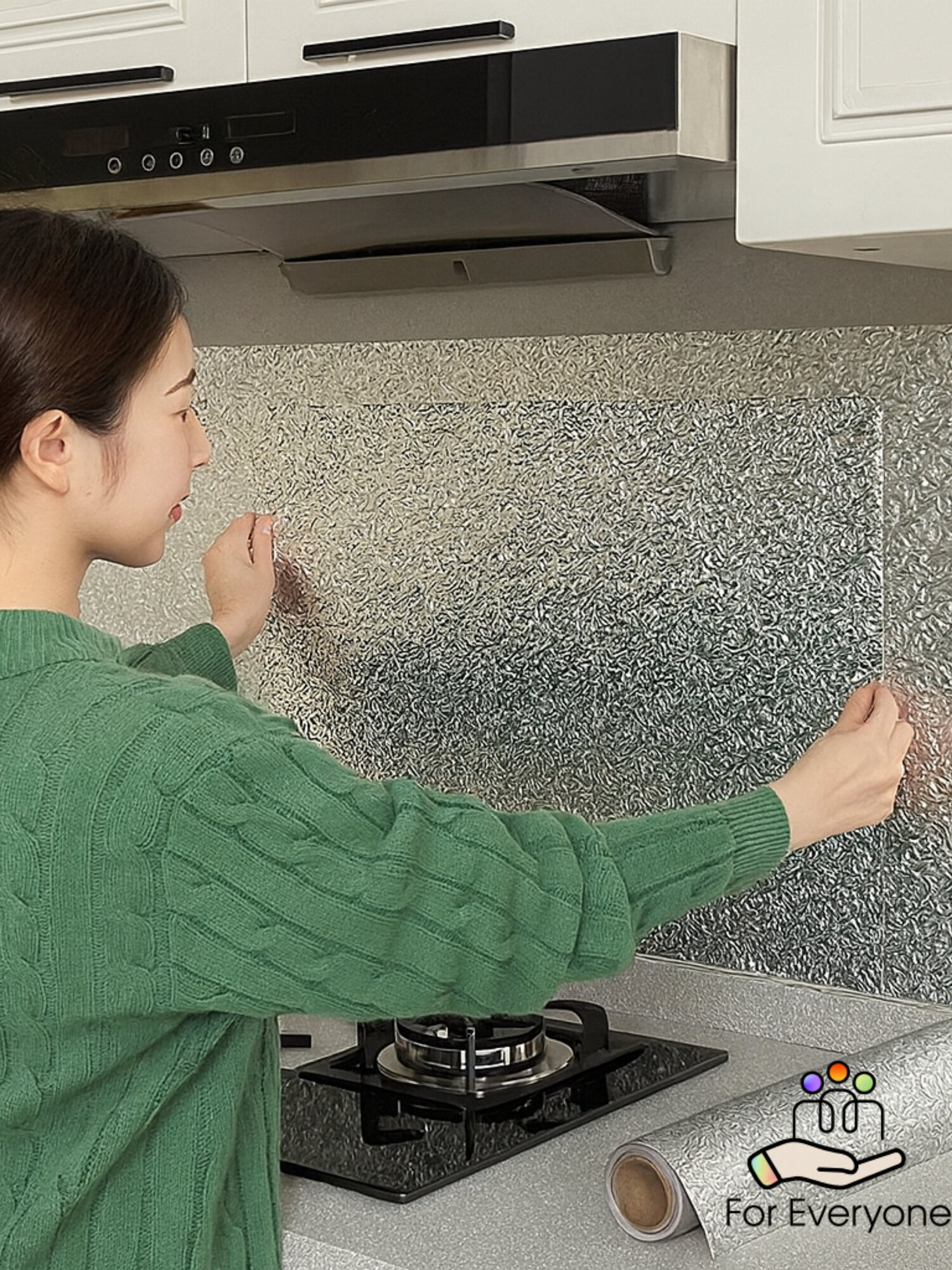 Алюминиевая самоклеящаяся защитная пленка, 300х60 см, серебристая