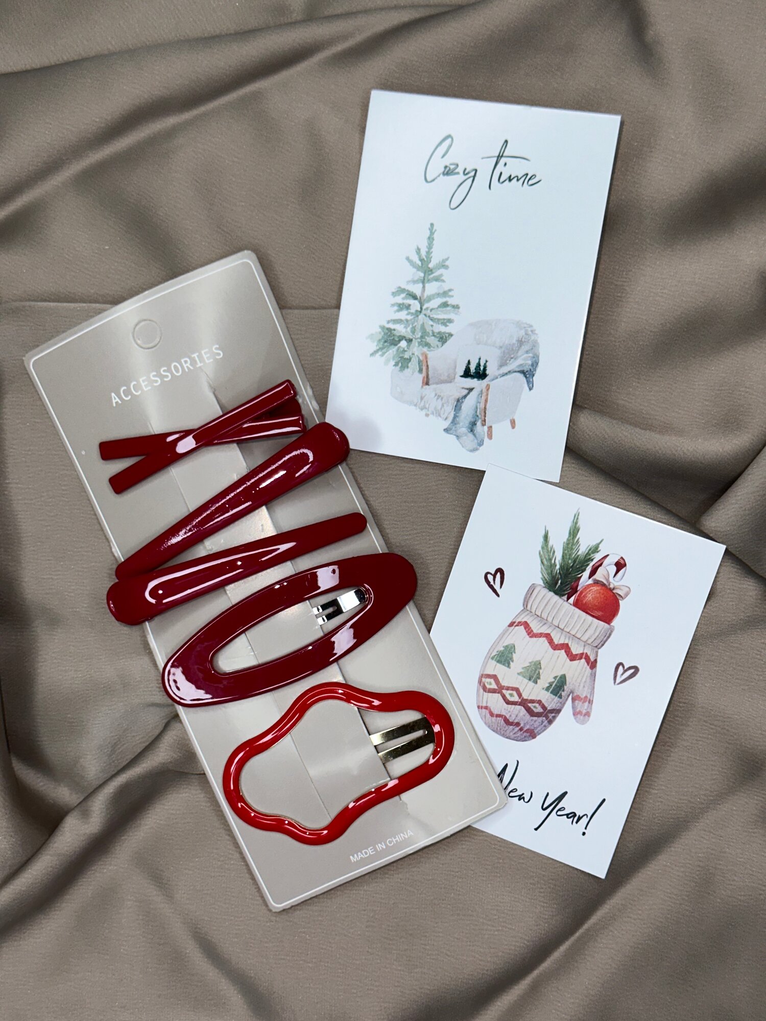 Набор заколок для укладки волос 5 В 1 , бренд облоко , цвет бордо