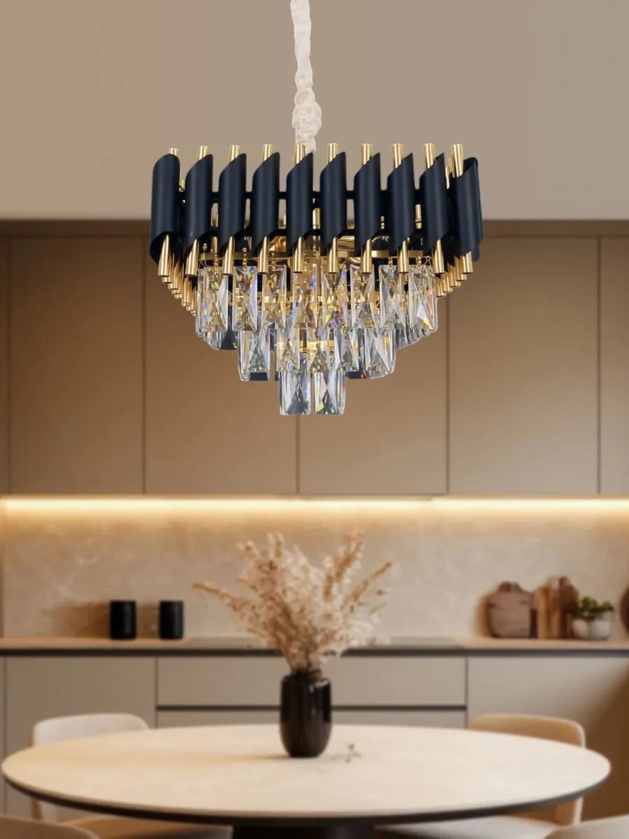 Люстра потолочная подвесная под хрусталь