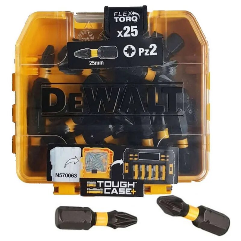 Набор бит DeWALT DT70556T-QZ, PZ2, односторонние, длина 25 мм, сталь, 25 шт