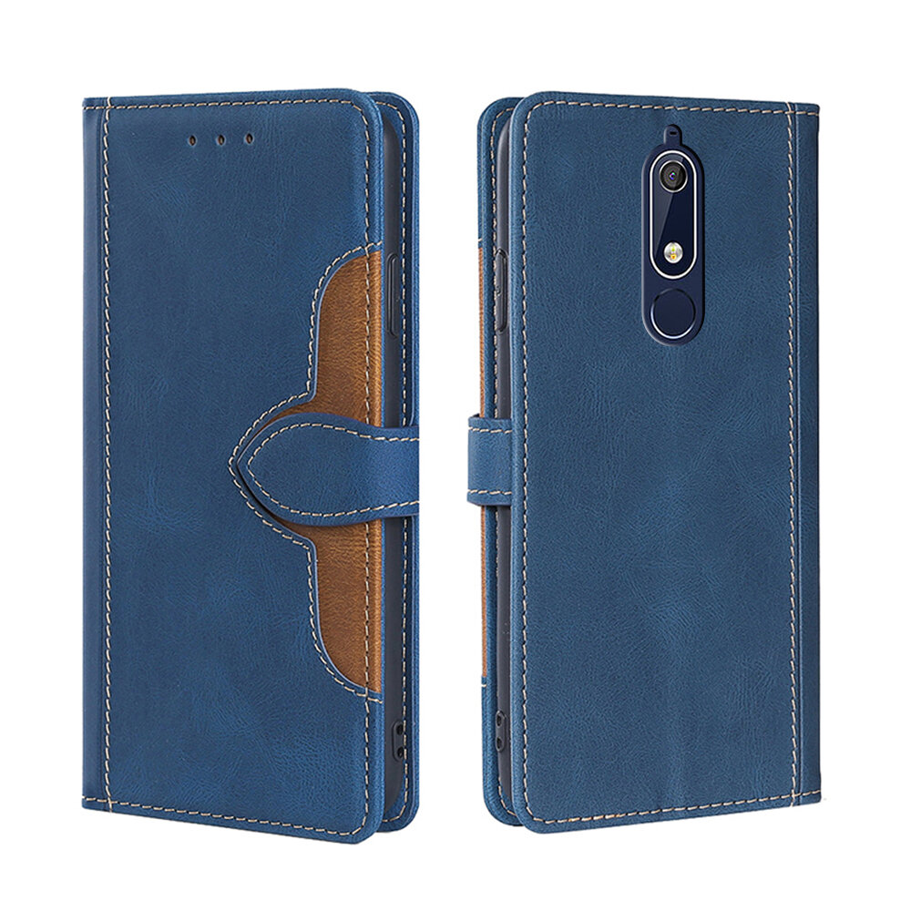 Чехол-книжка MyPads для Nokia 5.1 / Нокиа 5.1, узор в сочетании с другим цветом (синий)