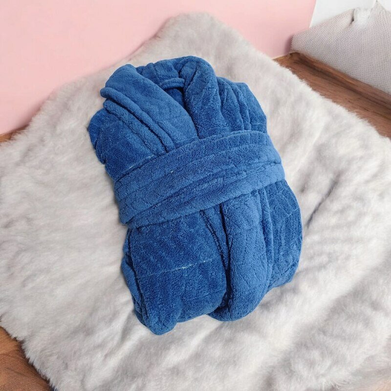 Халат LINENS, размер 2XL, синий — фото 1