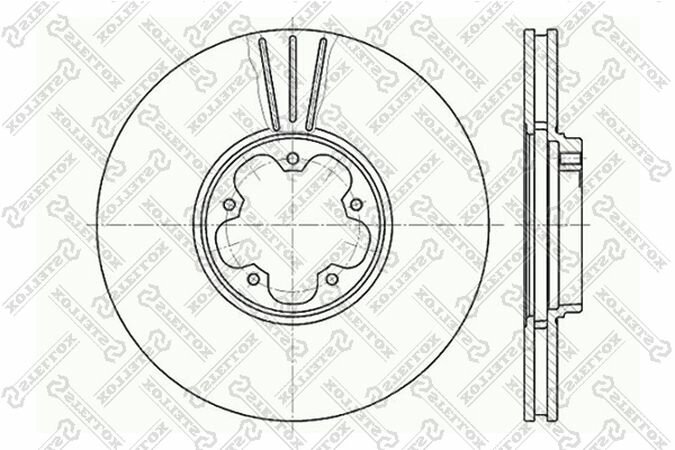 Тормозные диски, для Форд Транзит, (Передние), Комплект 2шт. 6020-2544V-SX Stellox.