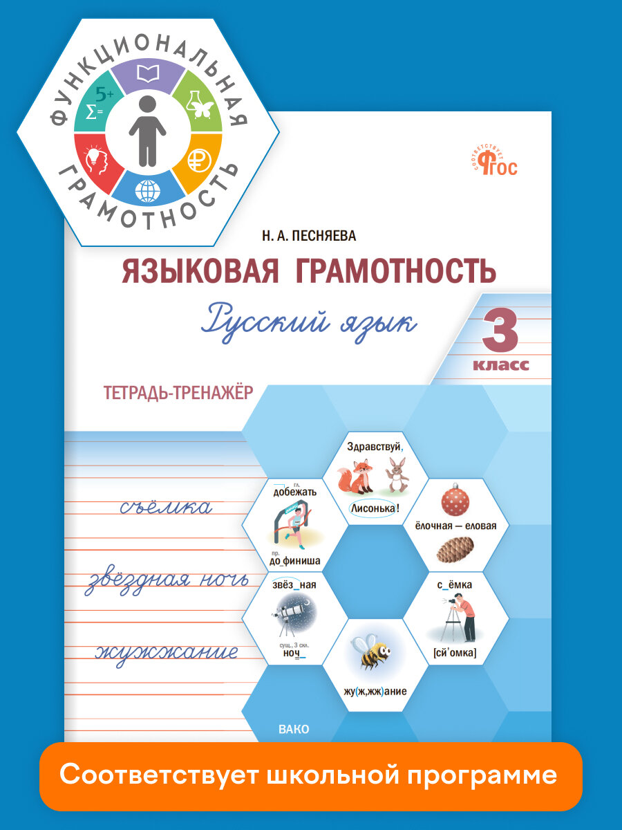 Функциональная грамотность. Языковая грамотность 3 класс. Русский язык: тетрадь-тренажёр. Новый ФГОС