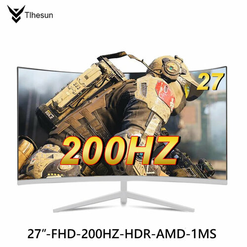 Монитор 27 дюймов 200Гц Изогнутый экран HDR 1MS компьютер игровой для пк