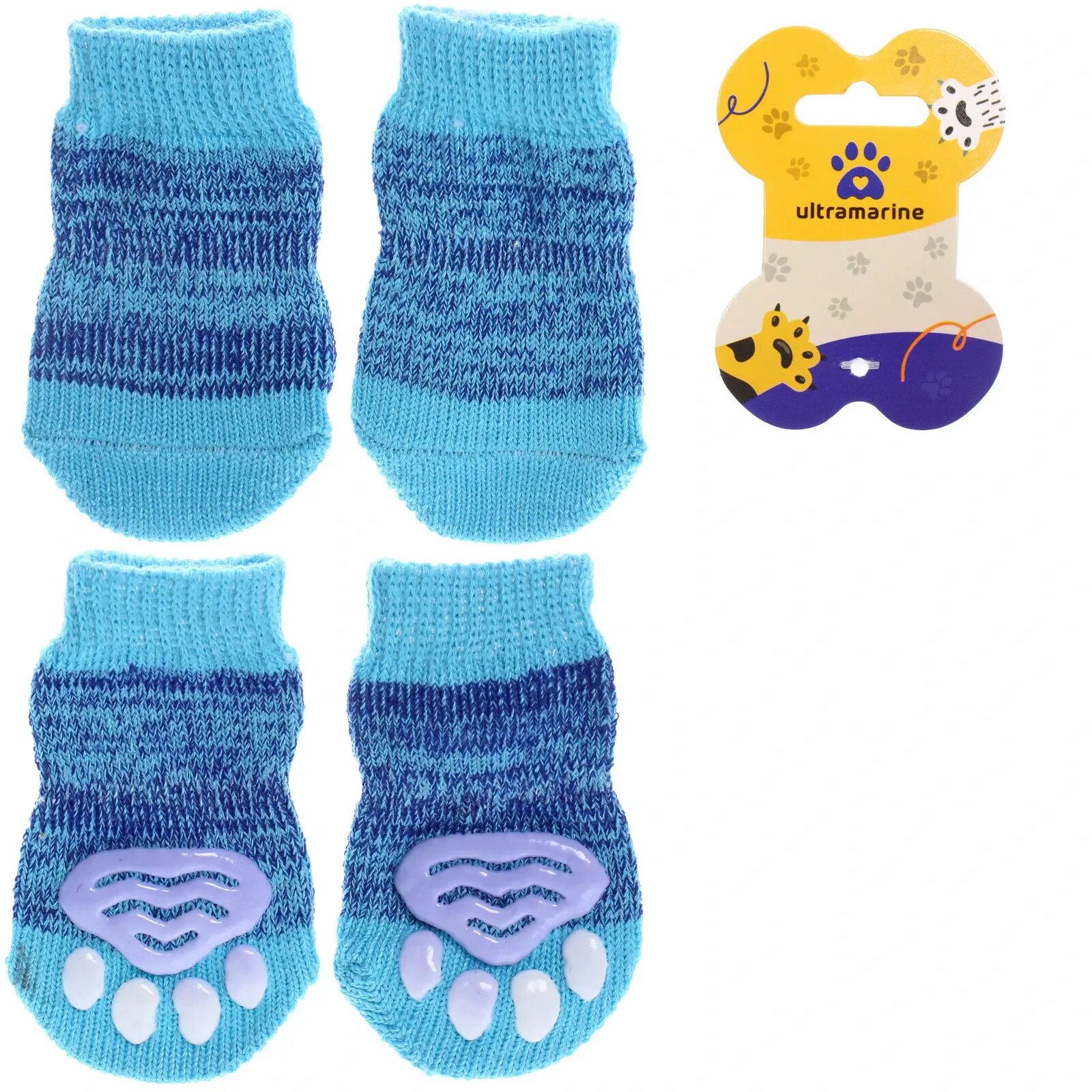 Носочки для животных «LAPUSIK», синий, размер S, 2,5см, комфорт и защита