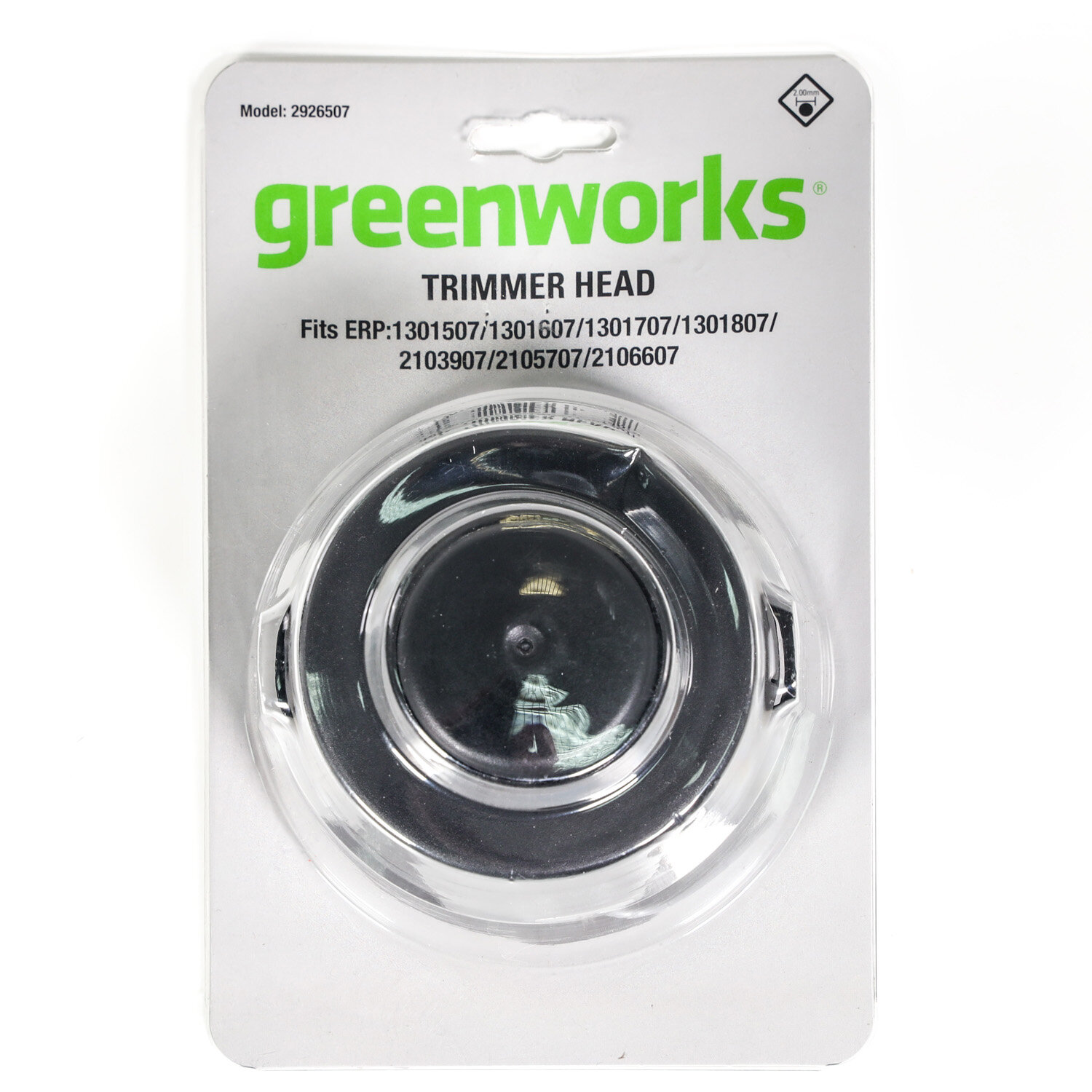 Головка триммерная Greenworks 2926507, для верхнего расположения двигателя, леска диаметр 2 мм — фото 1