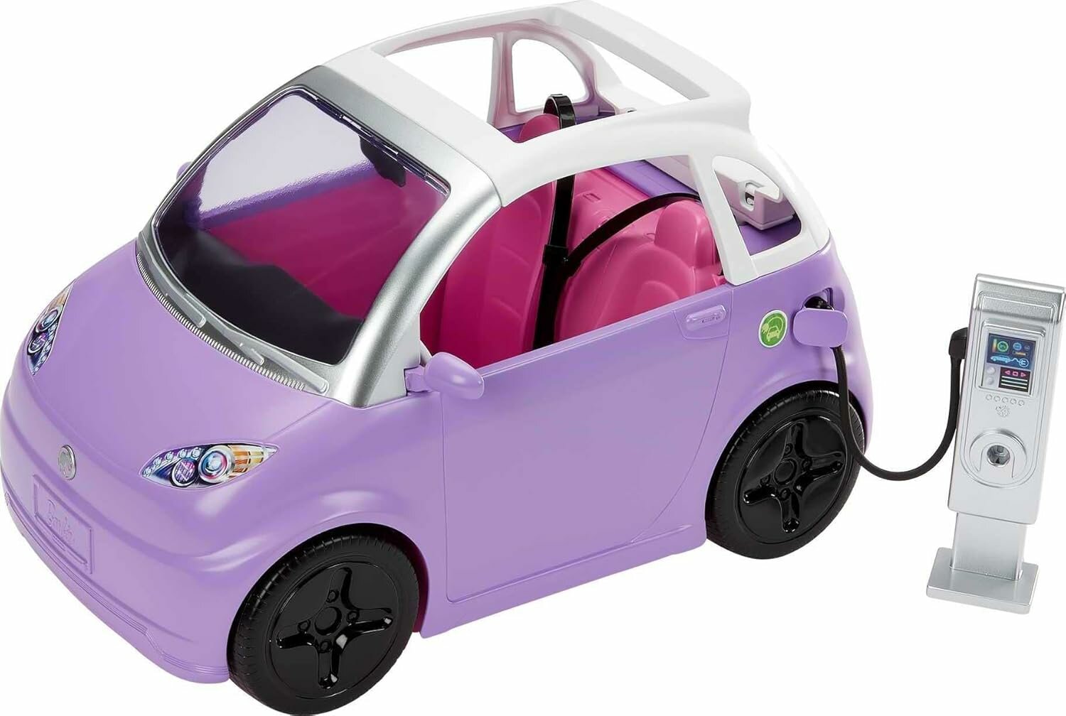 Barbie Электромобиль 2-местный для Барби с зарядной станцией фиолетовый.