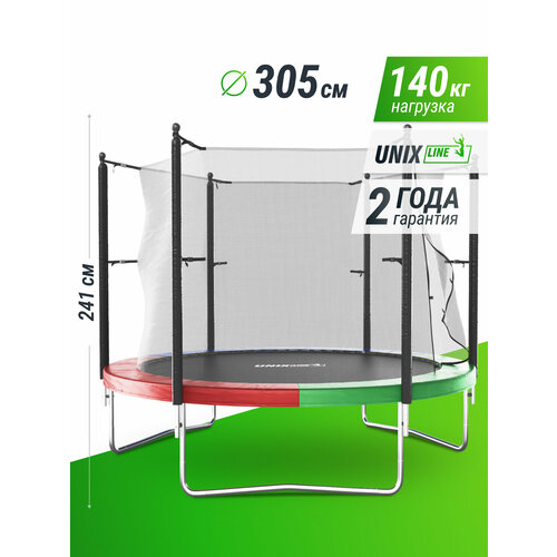 Каркасный батут Unix Line 10ft Simple (inside) 305х305х241 см , зеленый