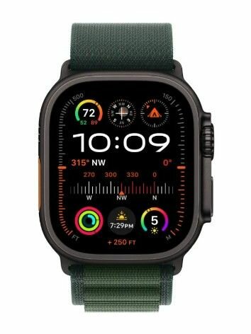 Умные часы Apple Watch Ultra 2, 49mm, Black Alpine Loop, M, GPS + Cellular, Dark Green, корпус из титана — фото 1