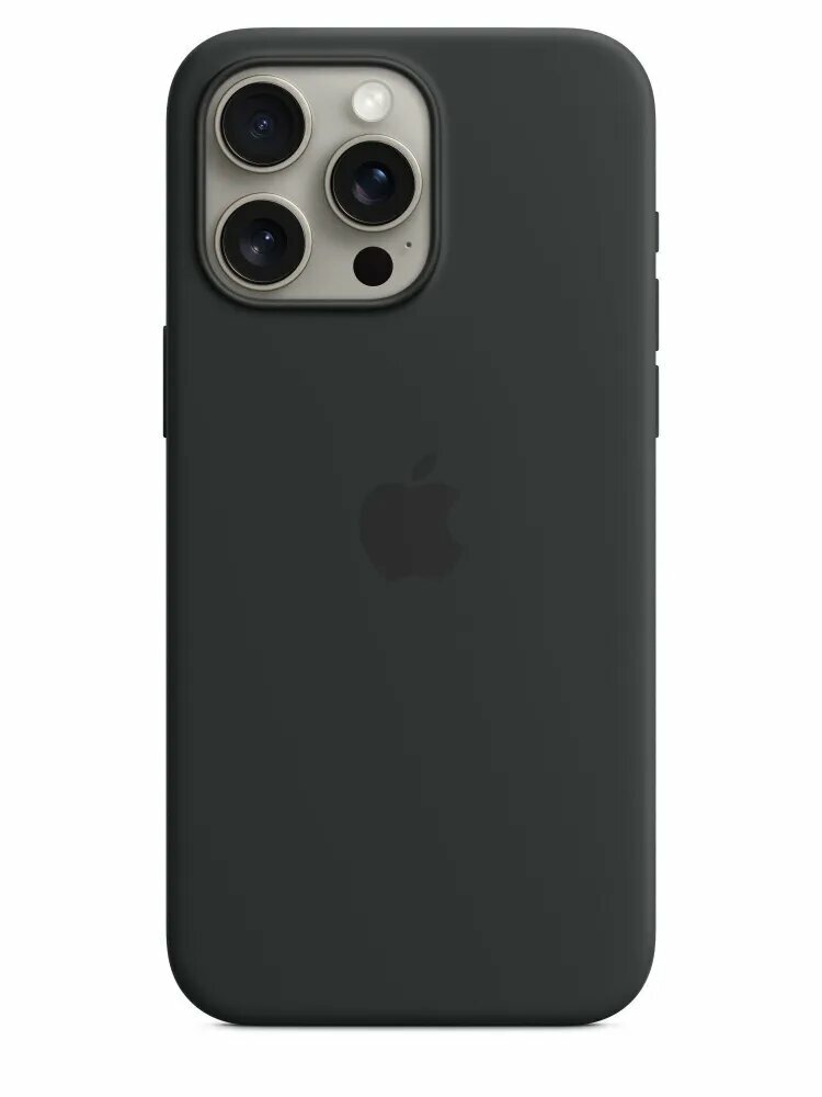Силиконовый чехол MagSafe для iPhone 15 Pro Max / Silicone Case Black / Черный