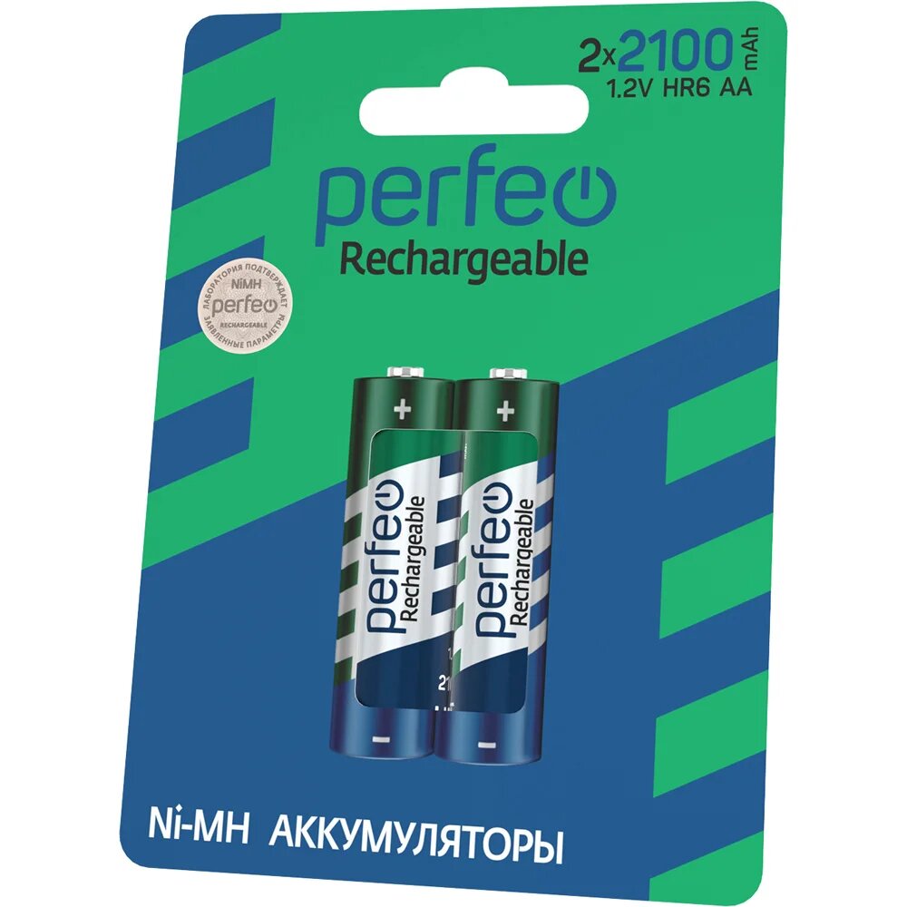 Perfeo Ni-Mh аккумуляторы HR6 AA 2100mAh на блистере, 2шт, 1.2V — фото 1