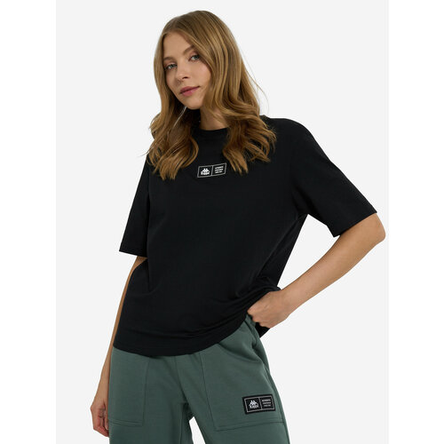 фото Футболка kappa authentic women's ss t-shirts, размер 42/44, черный