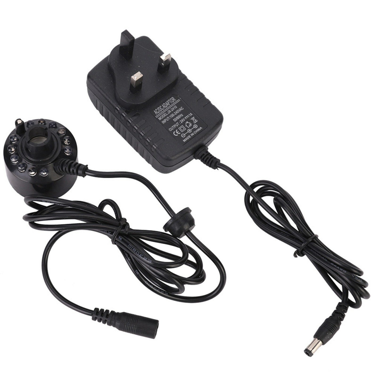 Черный аквариум 12 светодиодов ультразвуковой генератор тумана распылитель фонтанчик для воды пруд крытый и открытый аквариум аксессуары вилка UK 110 ~ 240 В