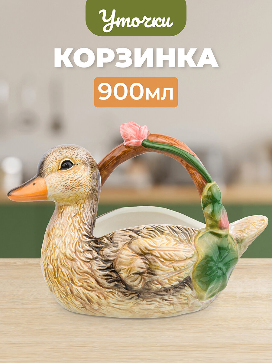 Корзинка для конфет 900 мл 24х155х17 см Elan Gallery Уточка