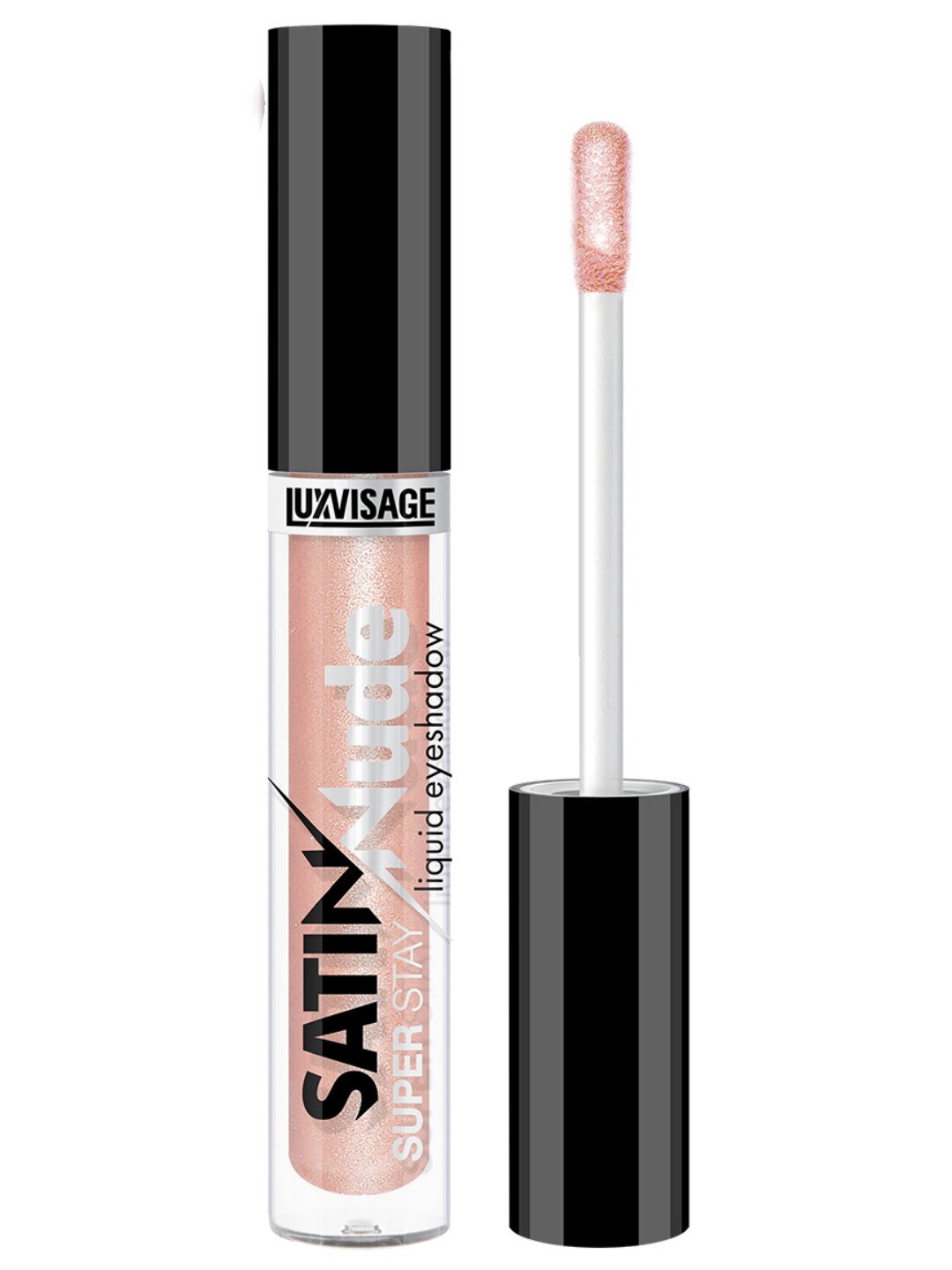Тени для век жидкие SATIN Nude super stay, тон 202 pastel peach, 3.5 г, LUXVISAGE