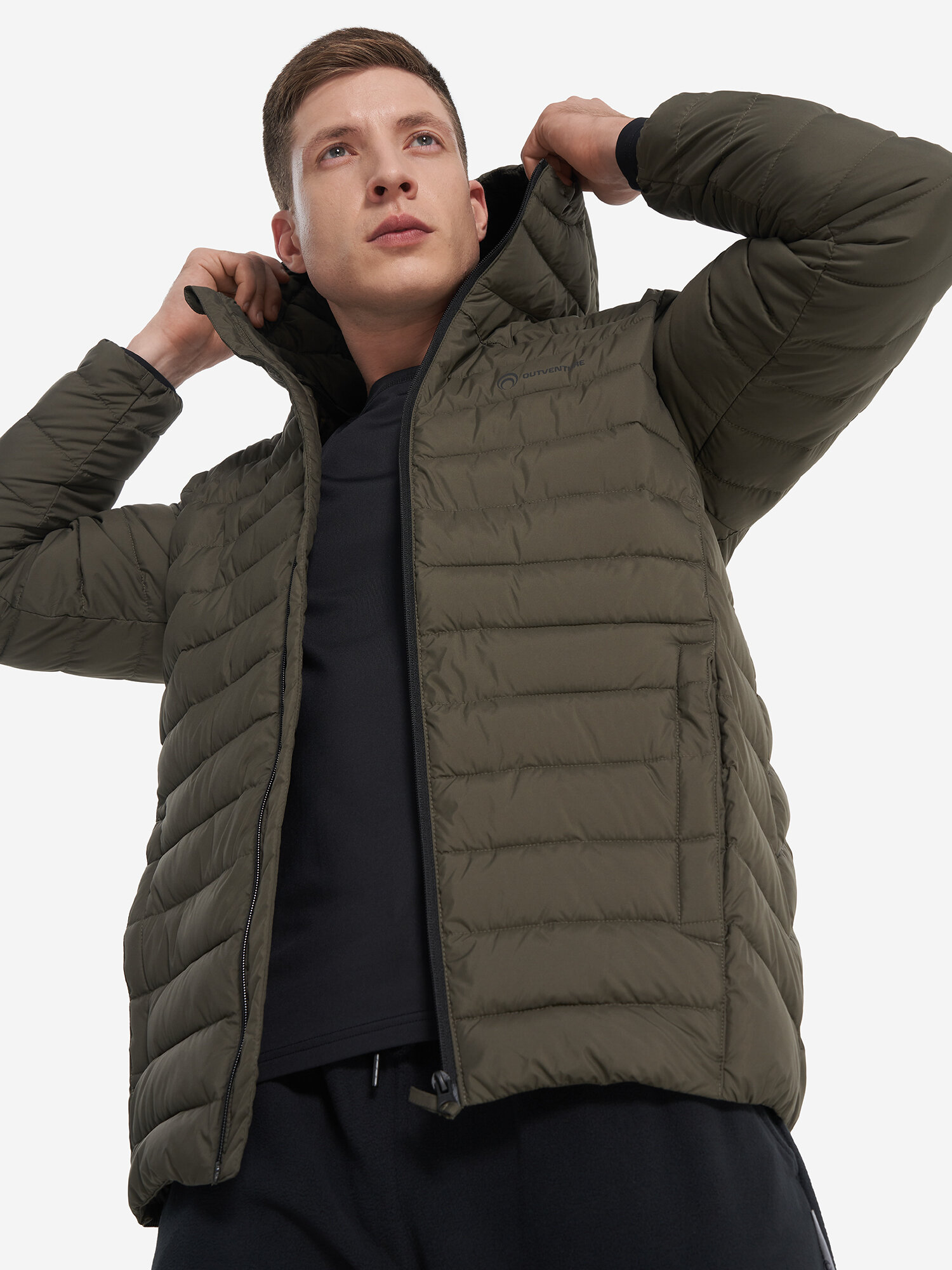Пуховик OUTVENTURE Hiking Men's Fake Down Jacket, размер 50, темно-коричневый