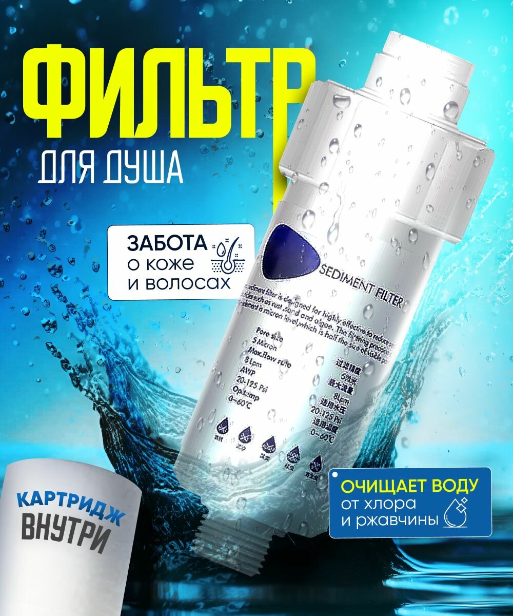Фильтр для душа AlisaFox Картридж для фильтра воды для смягчения от хлора