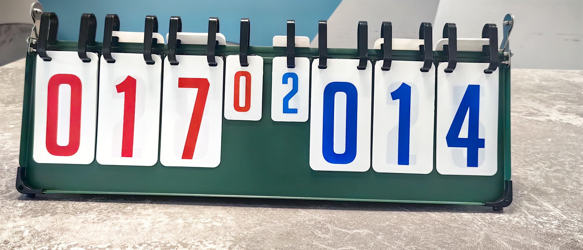 Табло спортивное перекидное 55*20*3 см. 8 цифр ПВХ металлическое основание. RB-Sport