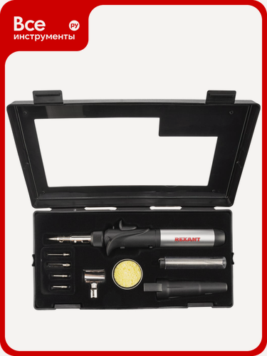 Изображение товара Газовый паяльник с пьезоподжигом REXANT, регулятор пламени, работающий на бутане, изобутане и пропане