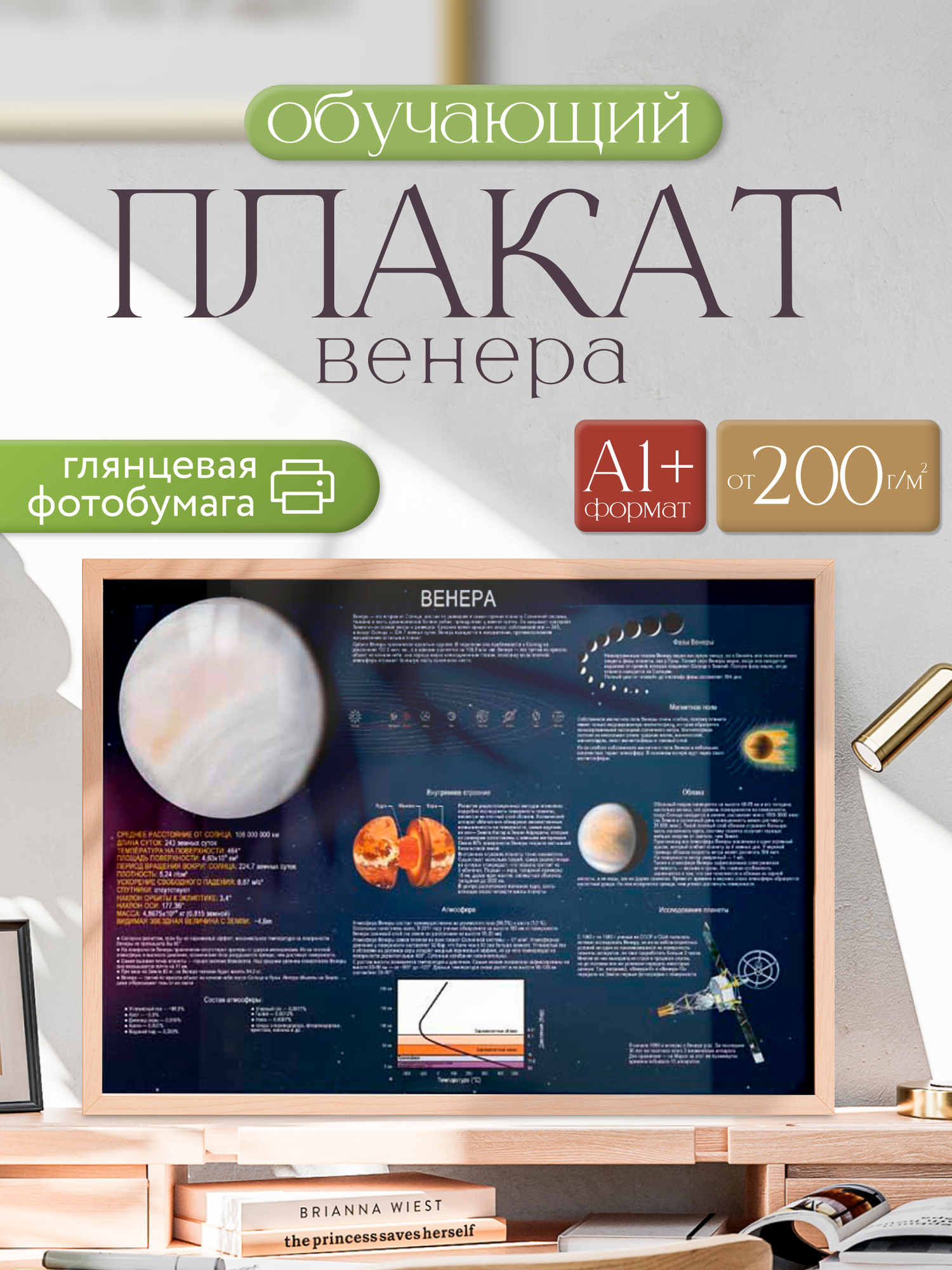 Венера развивающий (для обучения) плакат A1+ глянцевая фотобумага от 200 г/м2