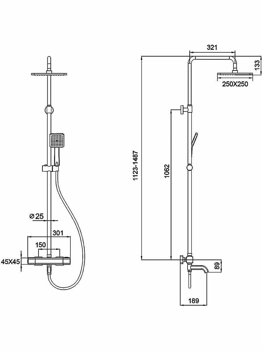 Душевая система с термостатом GAPPO G2491-9 — фото 1