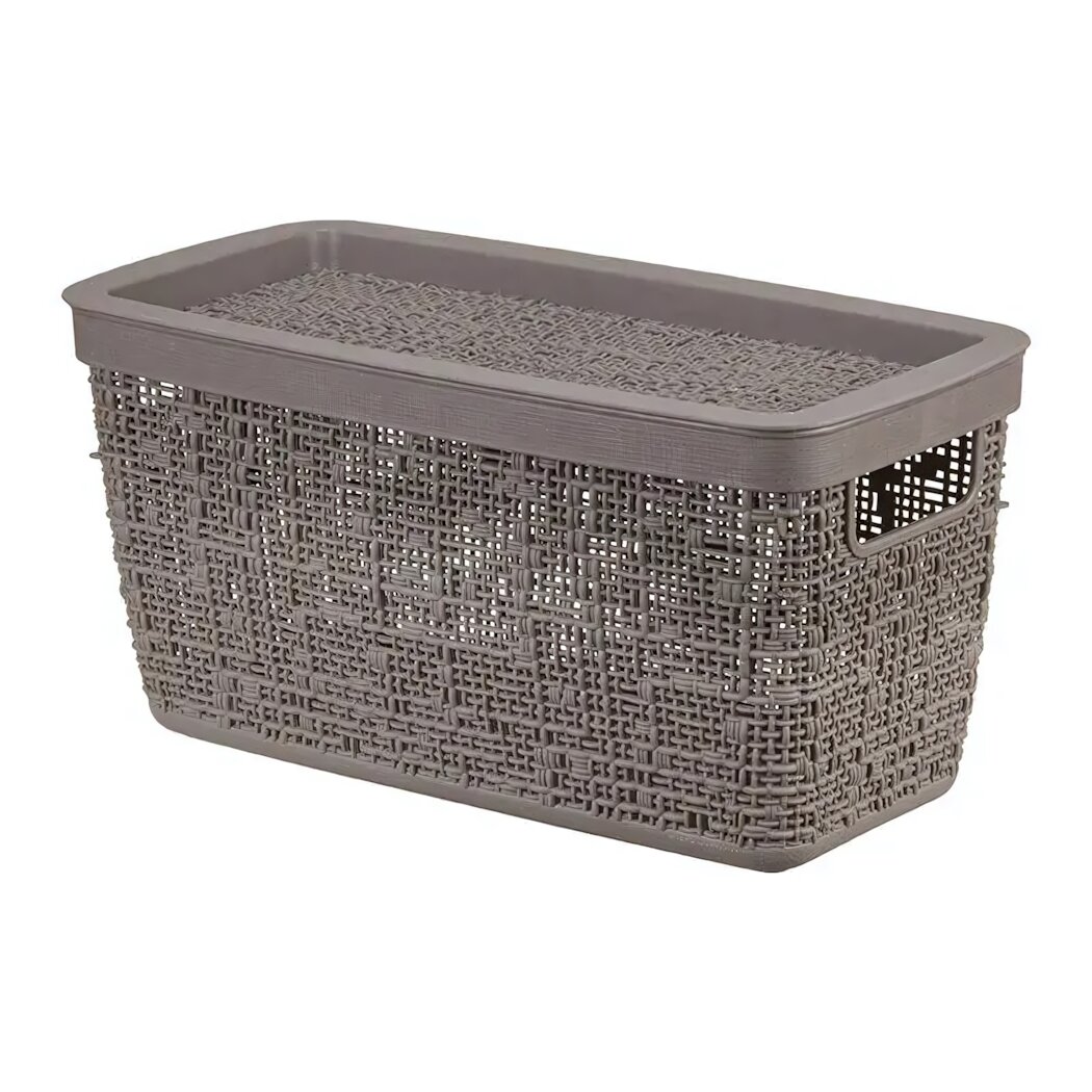 Коробка с крышкой 4л 28х14см цвет французский серый практичное хранение