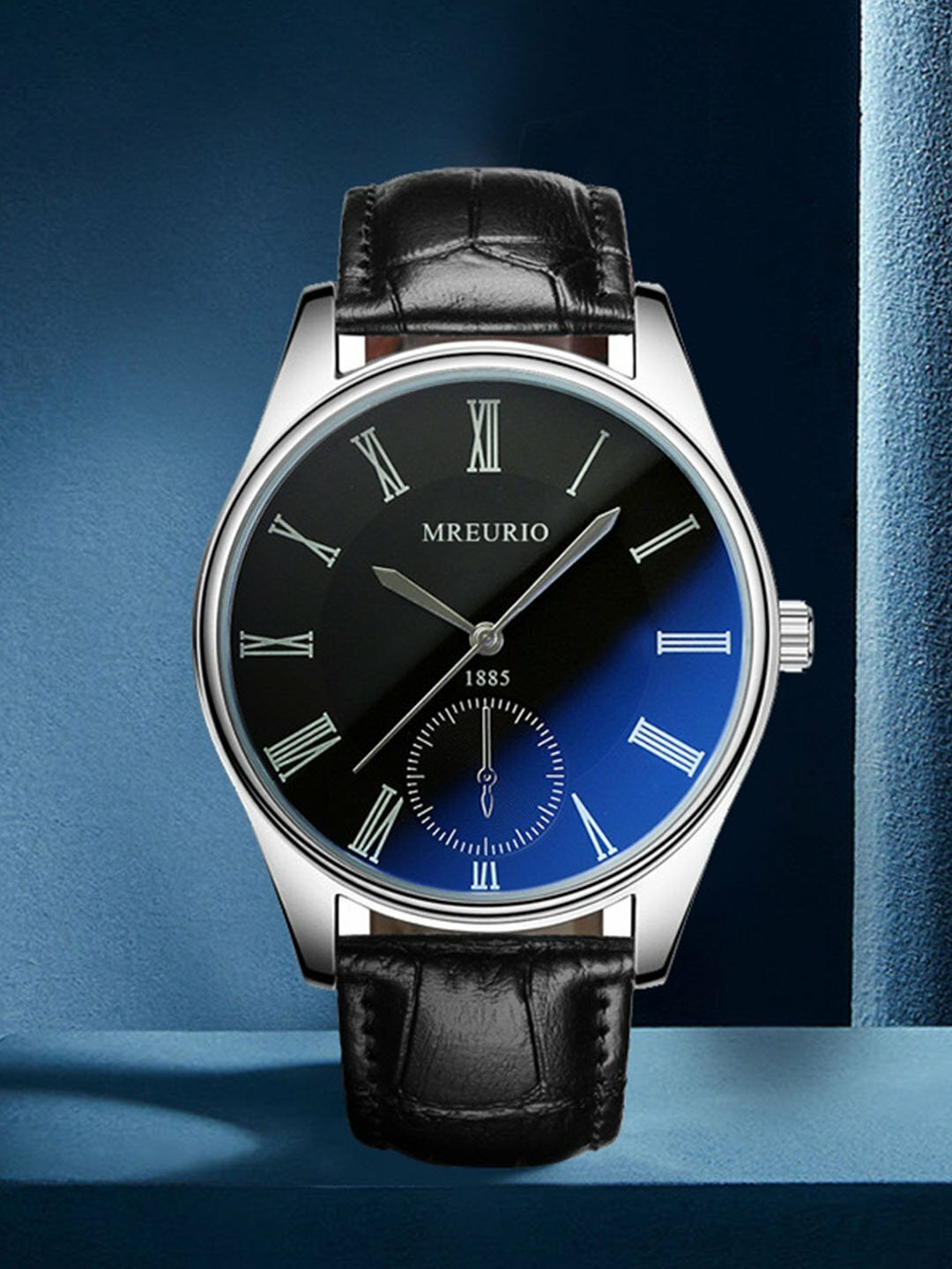 Наручные часы Quartz, черно-голубой