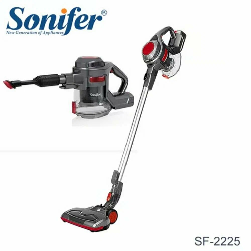 Вертикальный пылесос Sonifer SF-2225 2 в 1, с HEPA фильтром, до 40 мин, 1 л