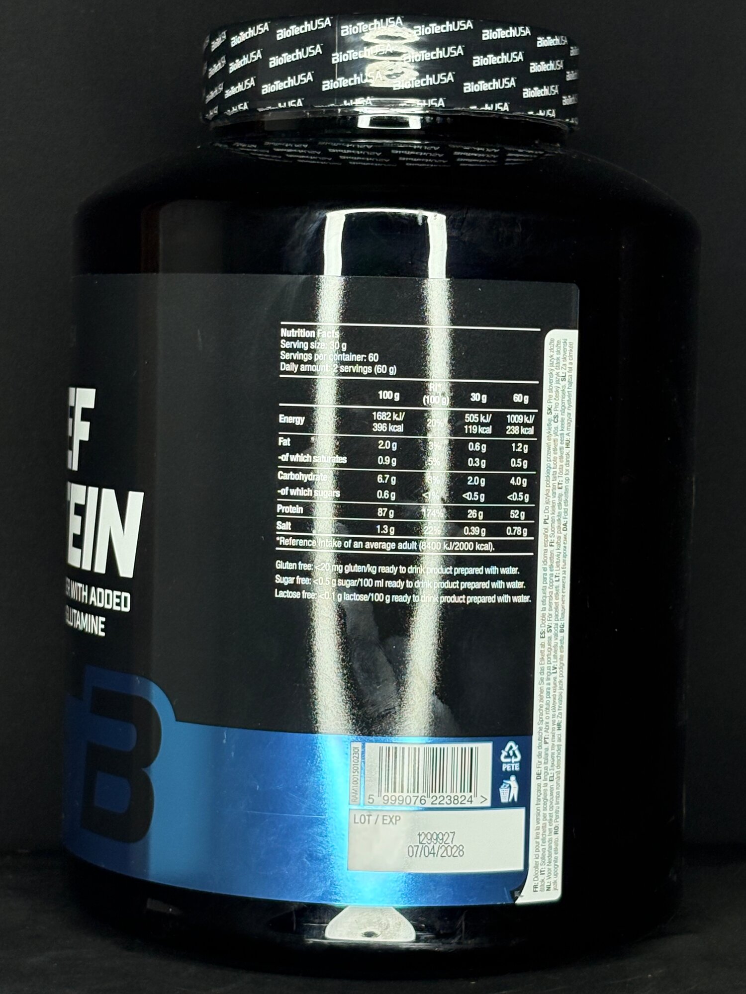 Протеин BioTech USA Beef Protein Vanilla Flavored, говяжий, без лактозы/ГМО/глютена, 1.816 кг — фото 1