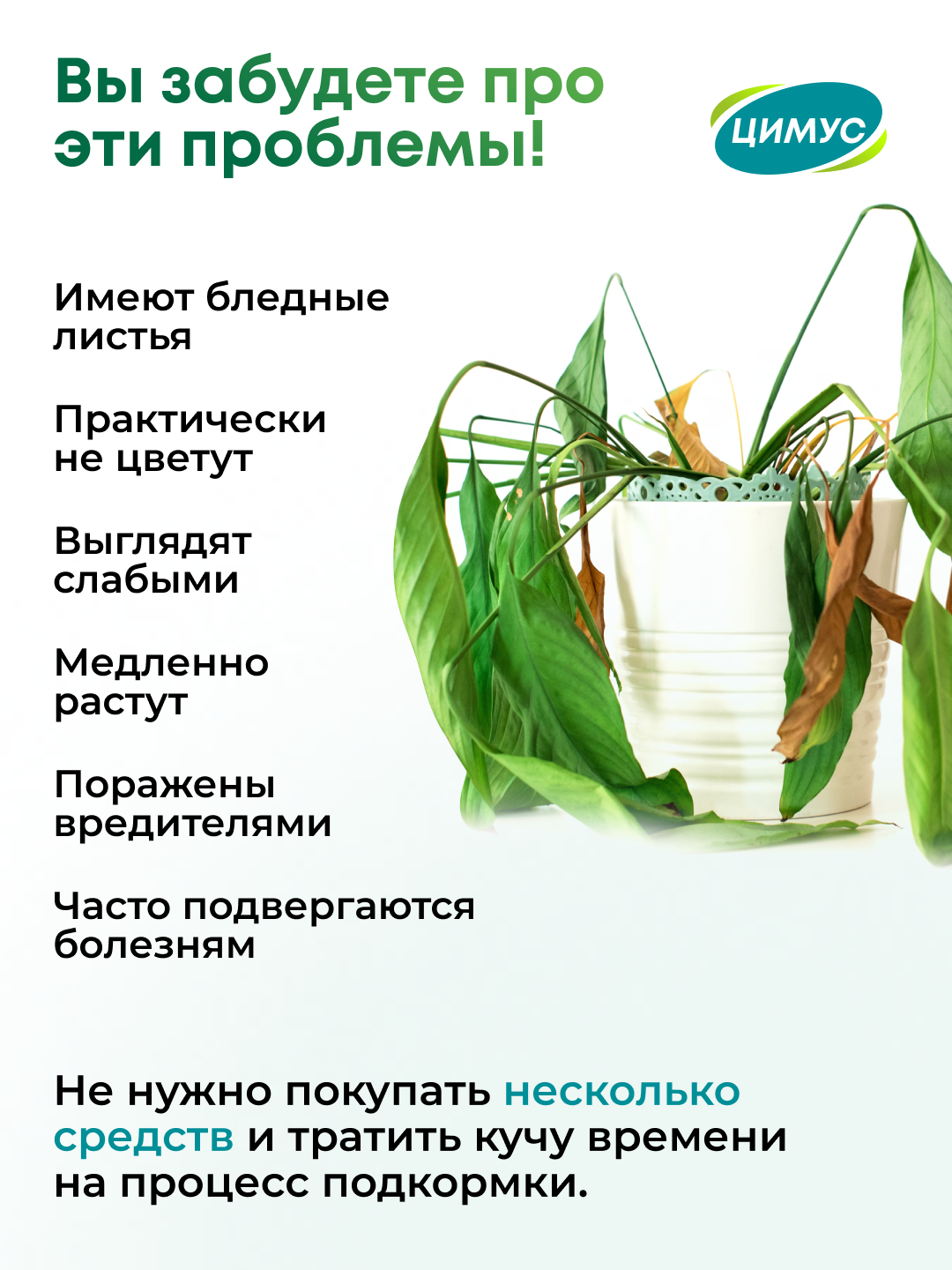 Удобрение для комнатных растений и цветов цимус, 100 % органика + цеолит, 750 г — фото 1