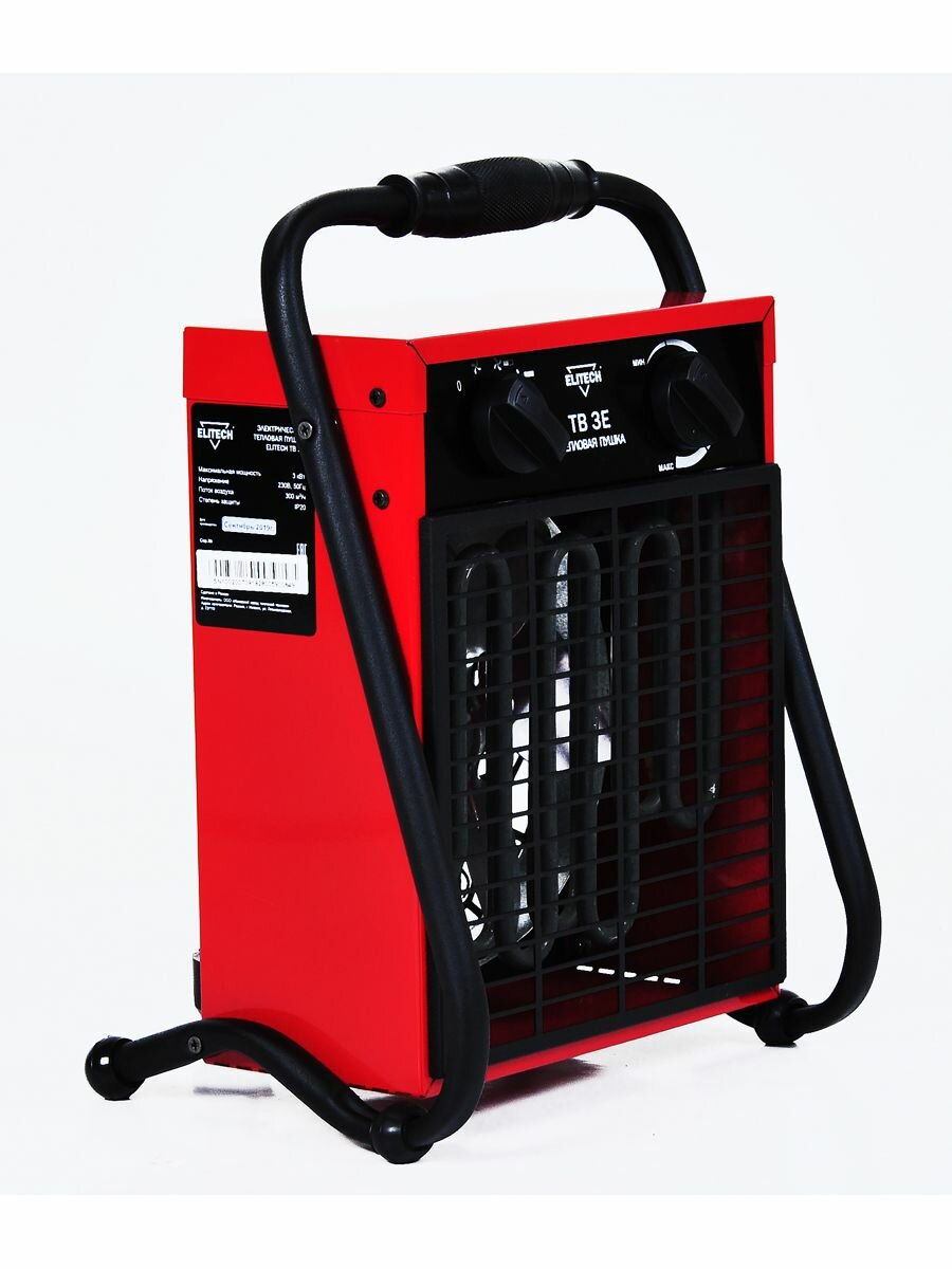 Пушка тепловая электрическая ELITECH ТВ 3Е (3 кВт до 30м2 3 режима)