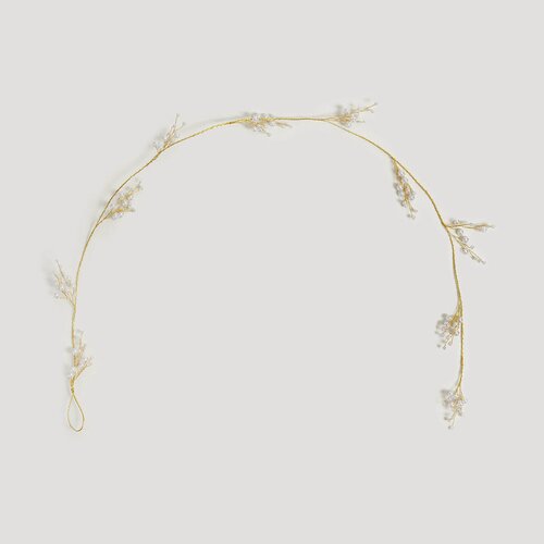 Изображение товара Ветка-гирлянда декоративная, 1,2 м, пластик/металл, шампань, Жемчужины, Balls decor