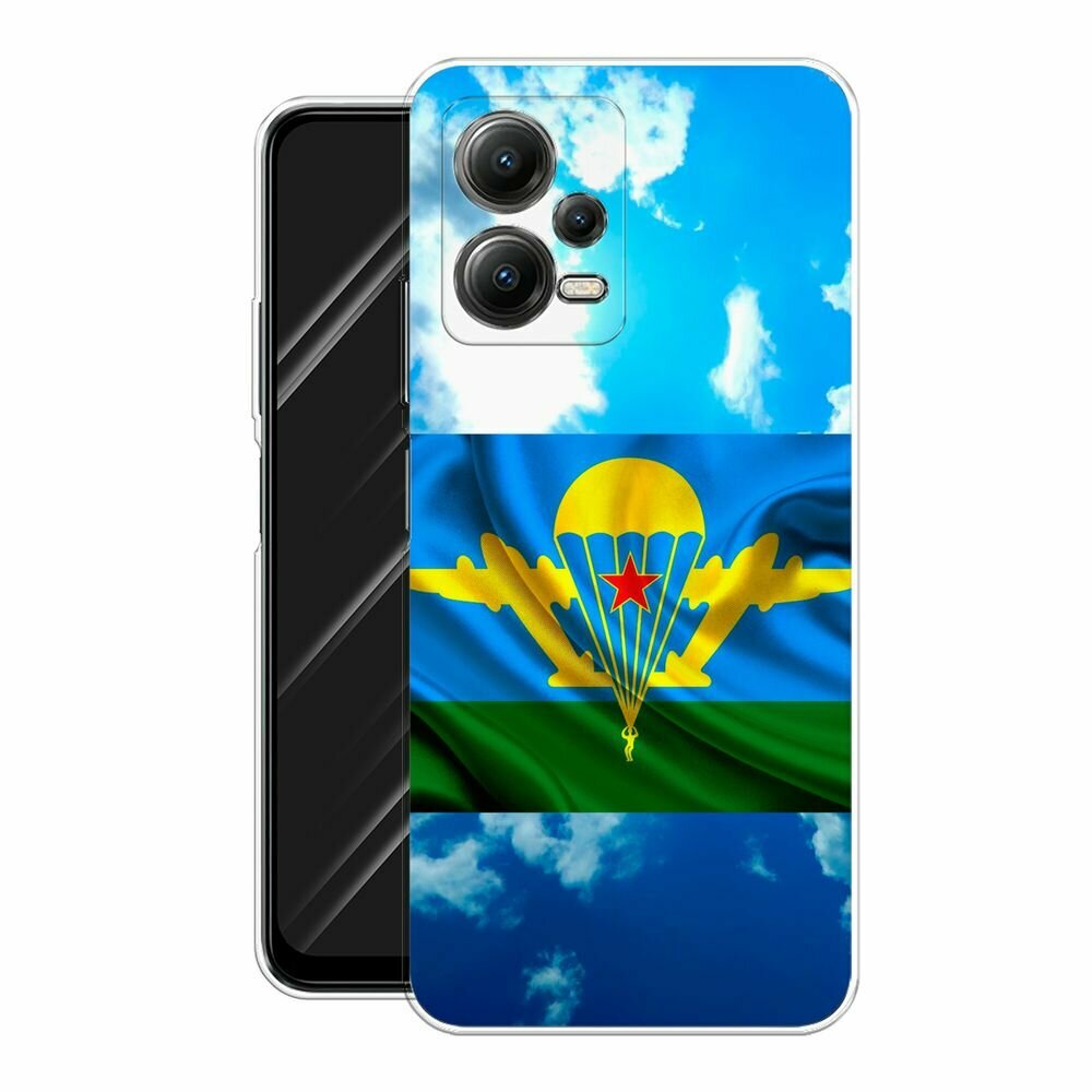 Чехол на Xiaomi Poco X5 5G / Сяоми Поко X5 5G с принтом "ВДВ флаг в небесах" — фото 1