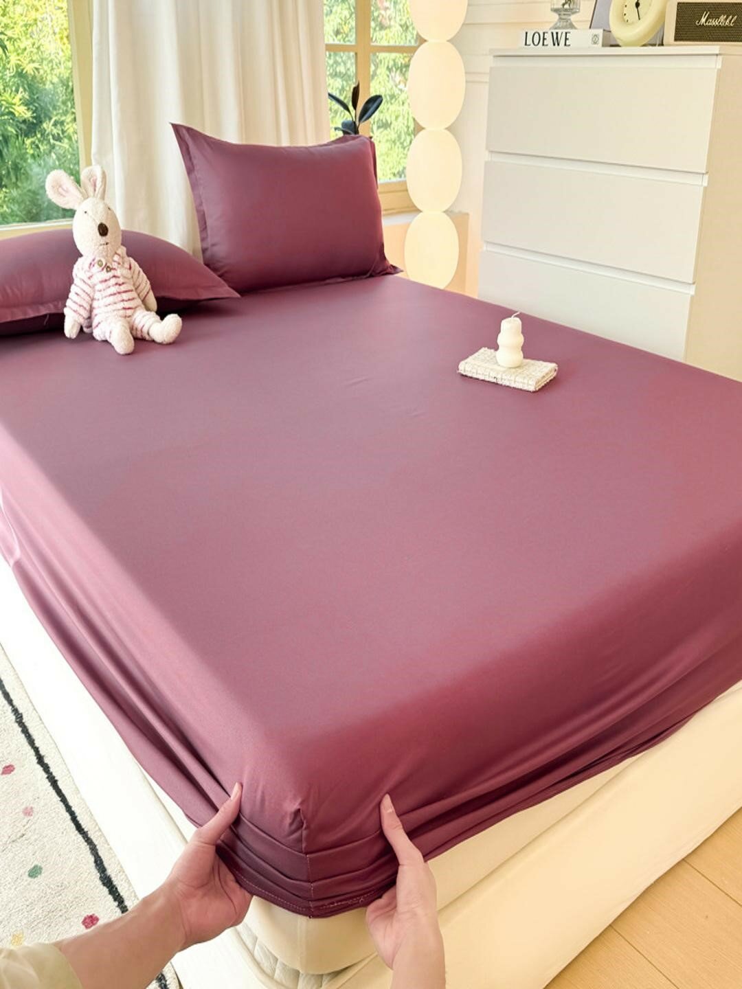 Комплект постельного белья , полиэстер, 200x220 см, 2 наволочки, простынь