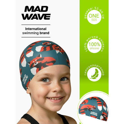 Юниорская силиконовая шапочка Raсcoons