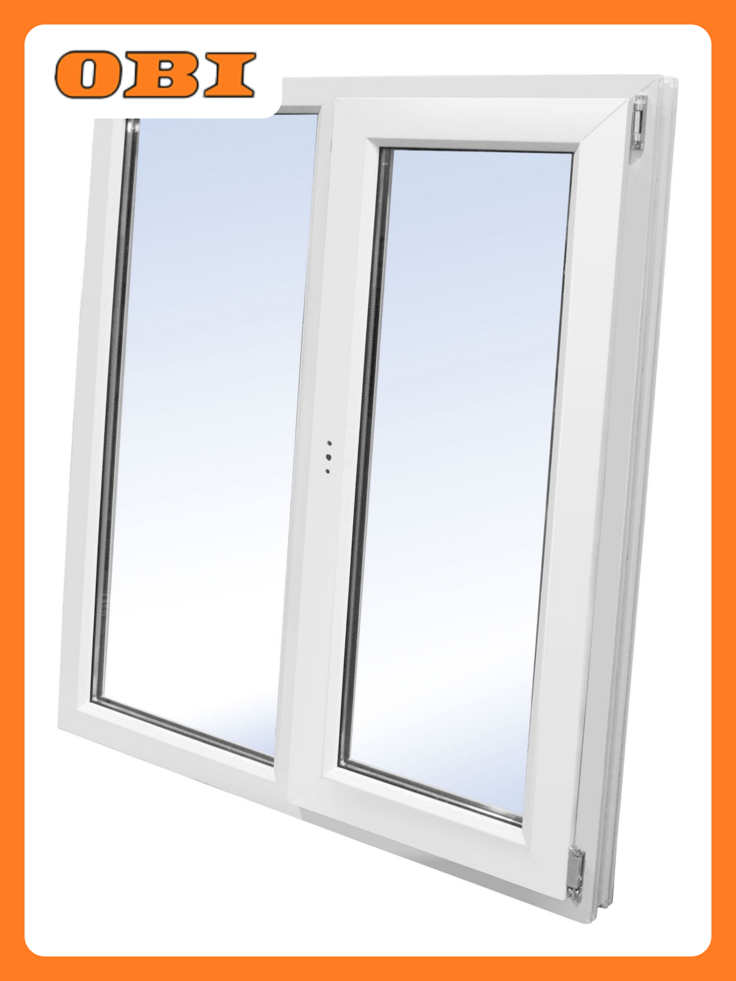 Окно ПВХ двухстворчатое 1200x1200 мм глухое/поворотно-откидное правое