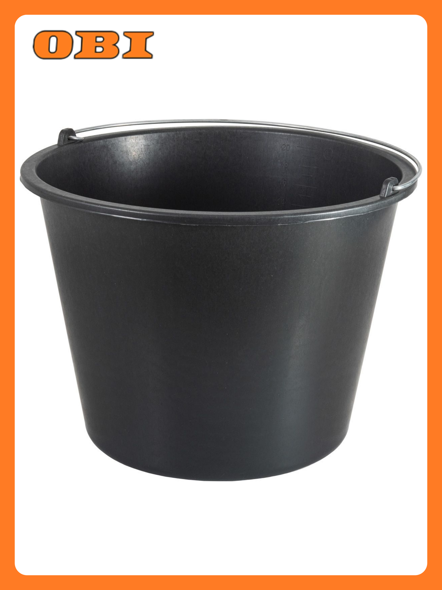 Ведро строительное черное 20 л  без носика 