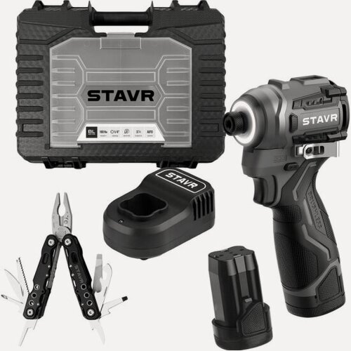 Изображение товара Шуруповерт Ставр ударный аккум. 160Нм, BL, Stavr SID 16BL-160V-2K (АКБ 2.0Ач 2шт, ЗУ, мультитул, кейс)