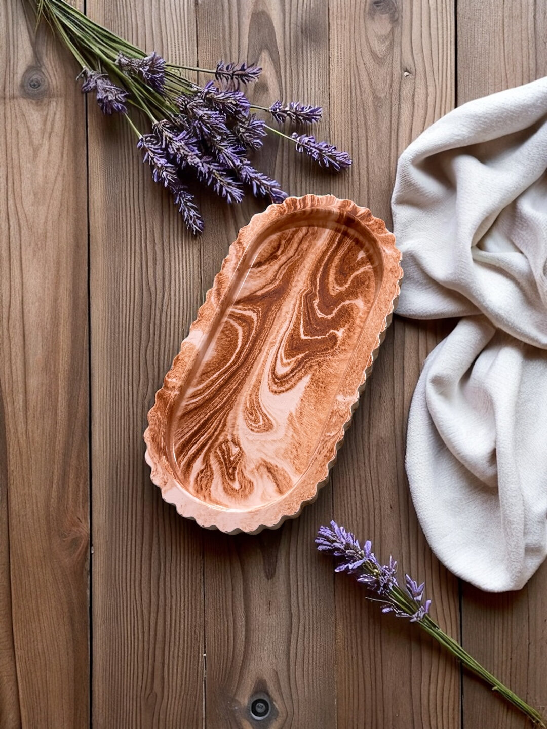 Декоративная подставка из гипса Волна, 18 * 9 * 2 см - Бежевый