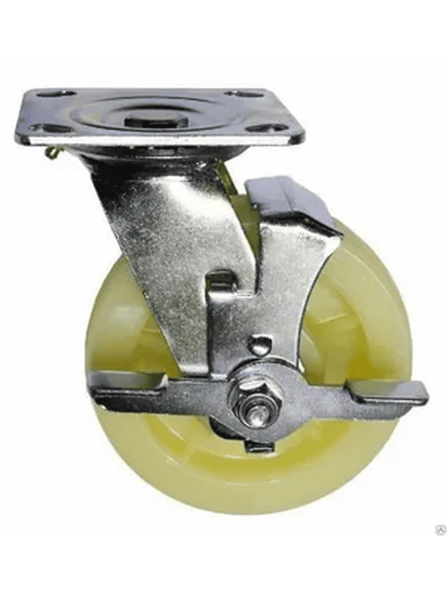 Ролик большегрузный полиамидный цельный ZipFit SCDNPB55 с платформой поворотный с тормозом d125-250кг