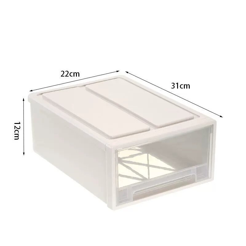 Средний прозрачный ящик для хранения в шкафу, 31x22x12 см, три ящика, идеально подходит для хранения одежды